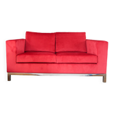 Completely renovated red velvet sofa