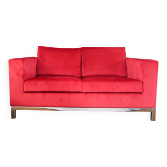 Completely renovated red velvet sofa
