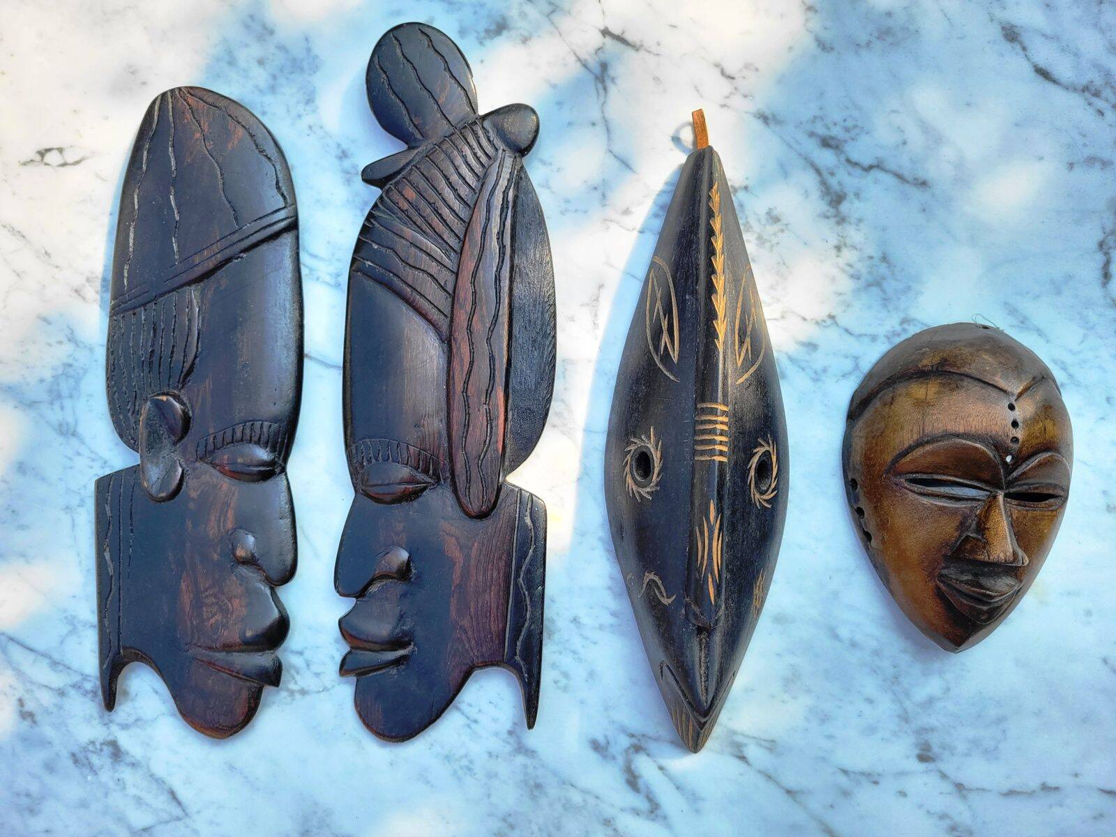 Set of 5 vintage African masks