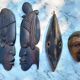 Set of 5 vintage African masks