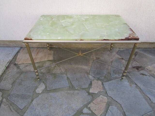 Hollywood Regency side table, marble top