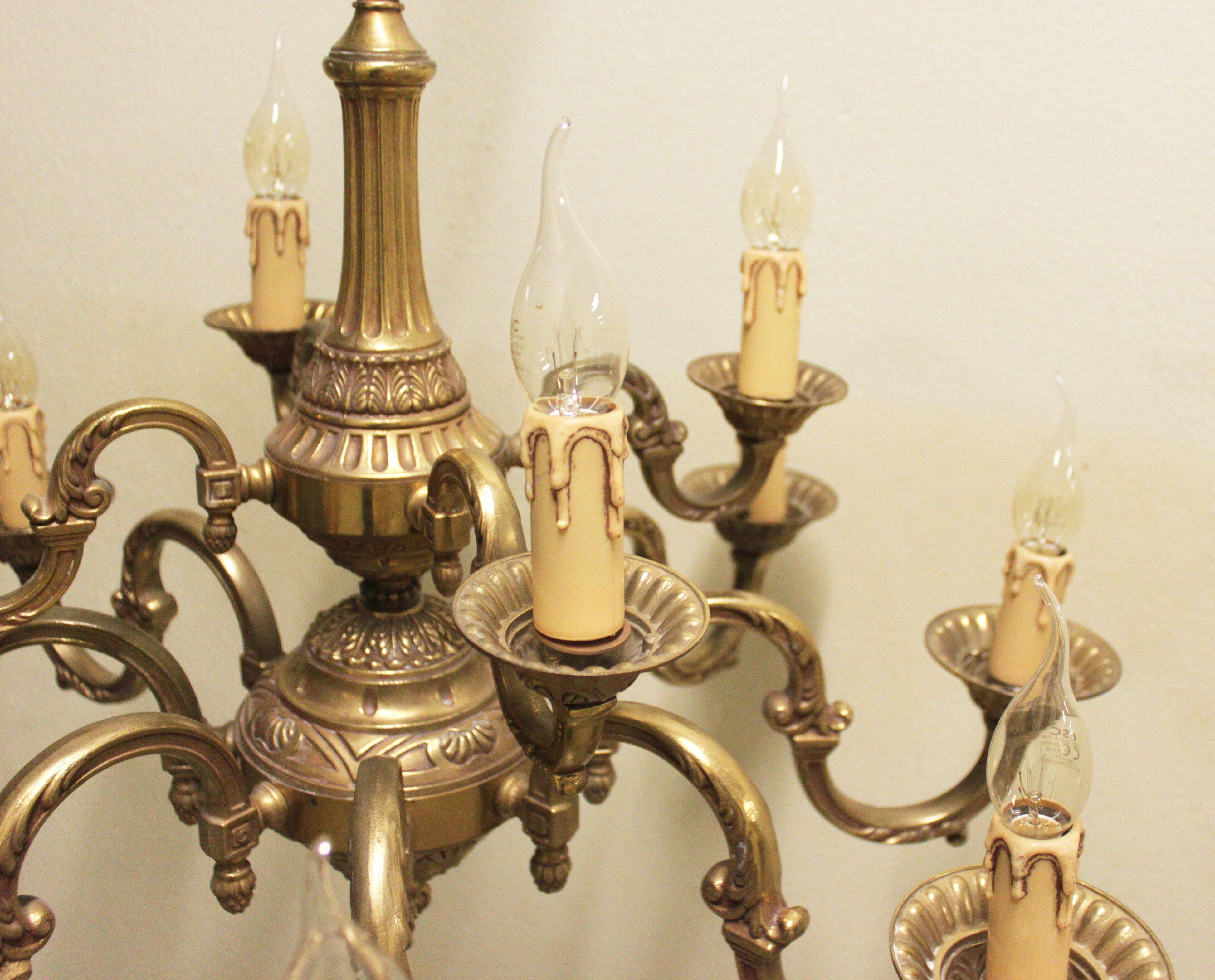 Bronze chandelier, Mazarin style, 12 lights, mid-19th century.
