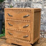 Commode art déco 1930 en bois brut