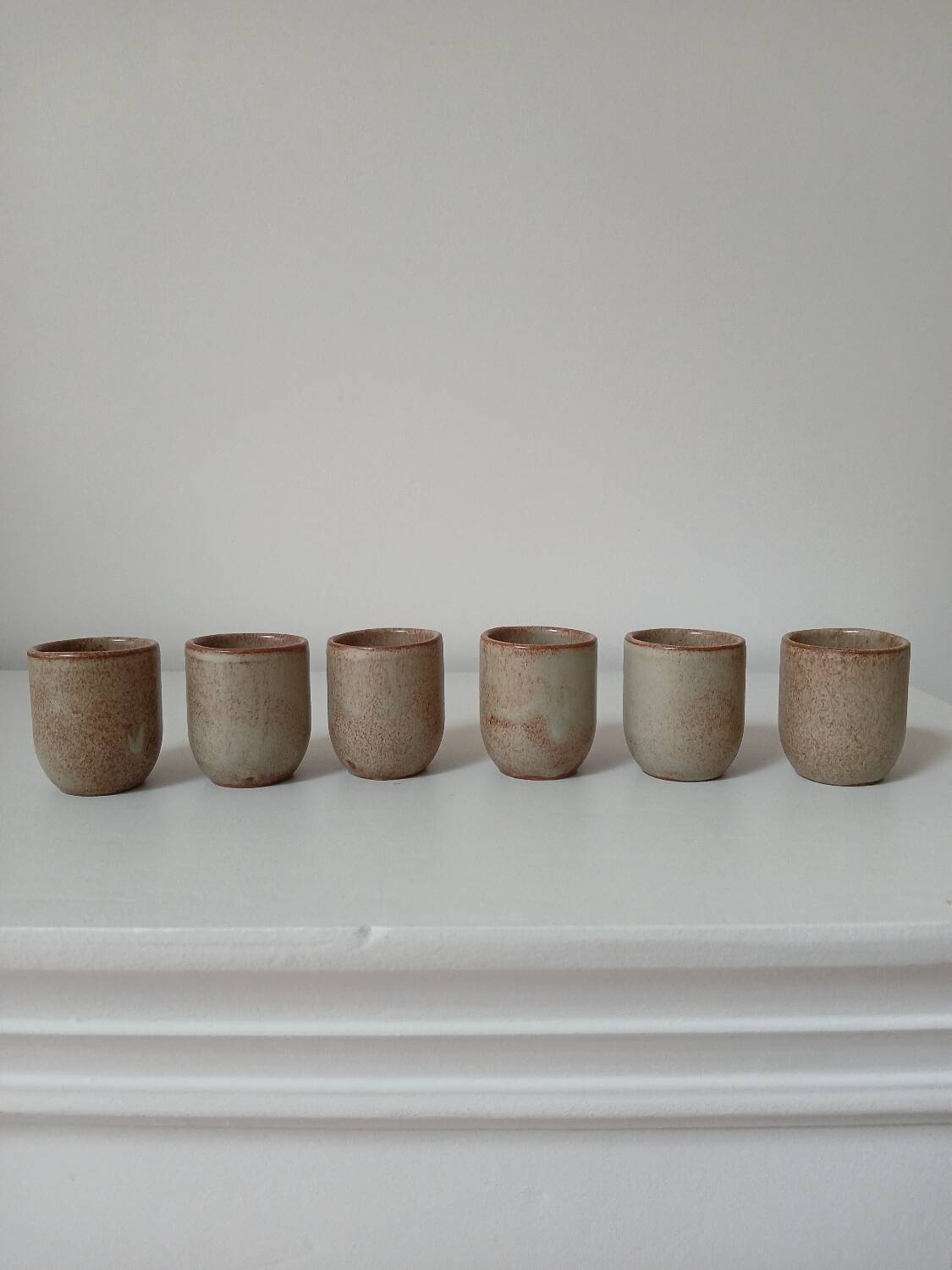 Set of 6 stoneware egg cups