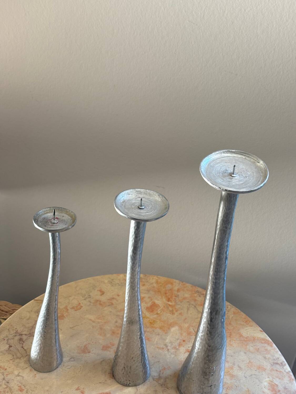 Cast aluminum candle holders