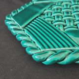 Varnished ceramic trivet from Vallauris and 2 bottle coasters.