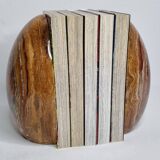 Vintage onyx marble bookends, ovoid shape, height 17 cm, 1970s