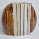 Vintage onyx marble bookends, ovoid shape, height 17 cm, 1970s