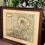 Engraving map siege & surrender La Rochelle -1628