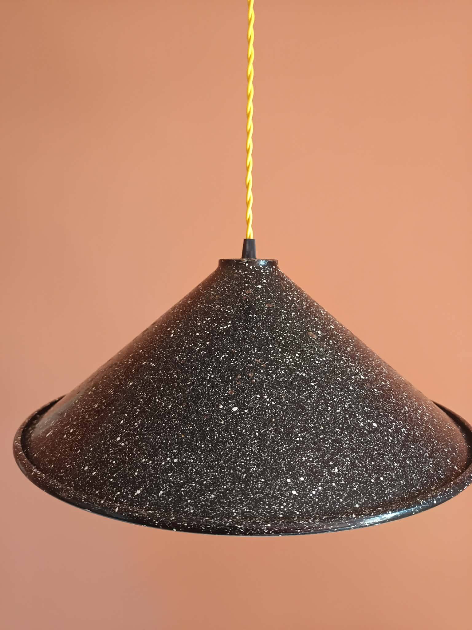 Large vintage industrial sheet metal pendant light 39 cm