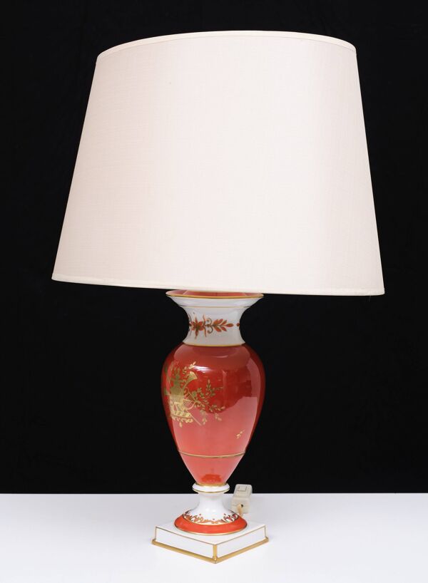 Lampe de table en porcelaine de Dresde 1910 Allemagne