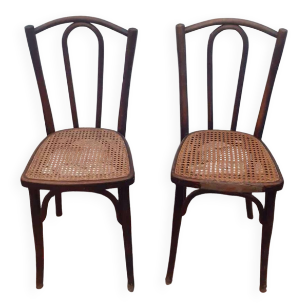 2 chaises bistrot vintage canné — Beyit