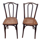 2 vintage caned bistro chairs