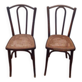 2 chaises bistrot vintage canné