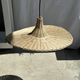 Small suspension, rattan luminaire in hat shape D:60cm