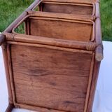 Brown rattan shelf 3 levels H 60 cm