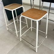 2 snack stools from the 70s, metal and wood, good condition