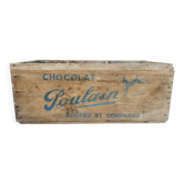 wooden storage box, Poulain chocolate