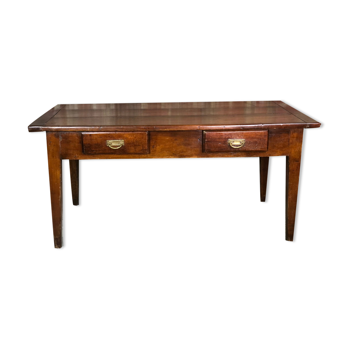 Dark walnut farmhouse table 1900s
