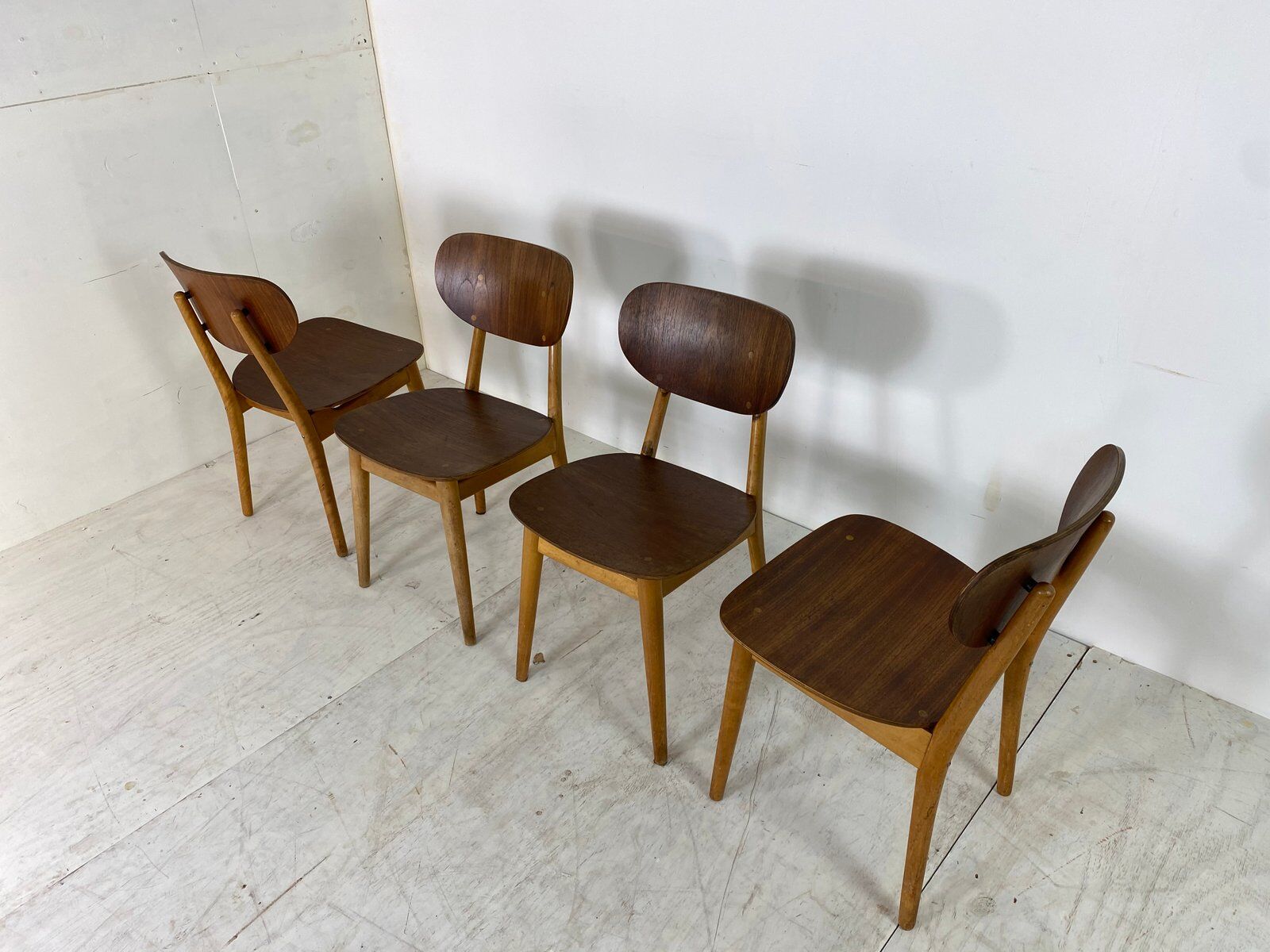 Set of 4 Scandinavian teak lounge chairs by Cees Braakman for Pastoe 1950s