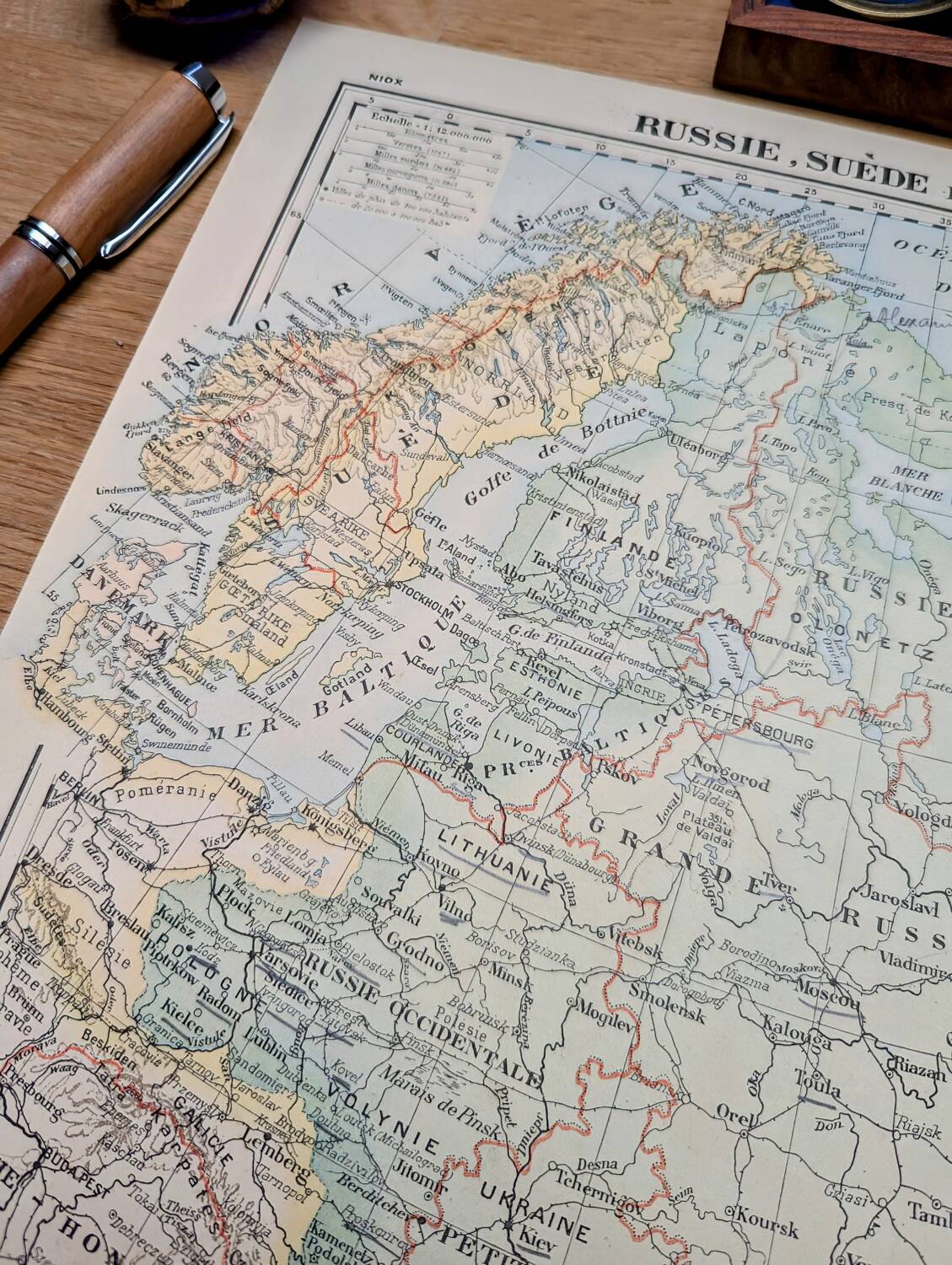 Printed in 1900, map of Russia, Sweden and Norway.