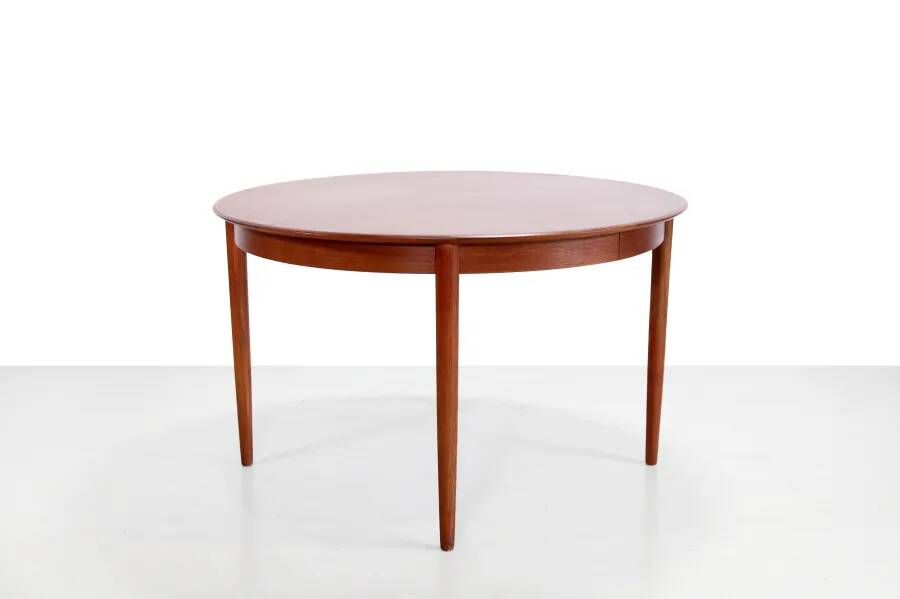 Vintage Danish design teak round dining table