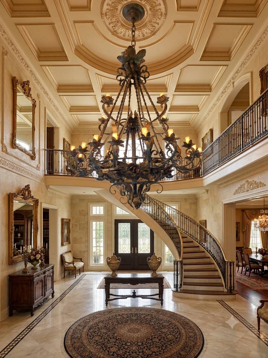 Lustre en fer forgé ( grand modèle) 170 × 120 cm