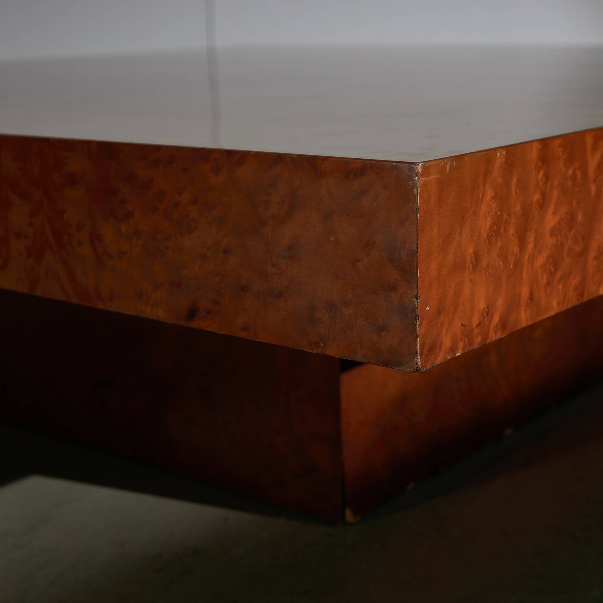 Low Square Coffee Table with Hexagon Patterns