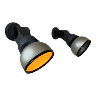 Pair of adjustable vintage wall lights, lacquered metal, Lita France 1980