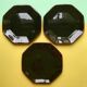 Lot of 12 black and red plates 80s of the style arcoroc collection octime