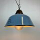 Industrial Grey Enamel and Cast Iron Pendant Light with Glass Cover, 1960s