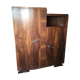 Asymmetrical Art Deco wardrobe curved walnut plating
