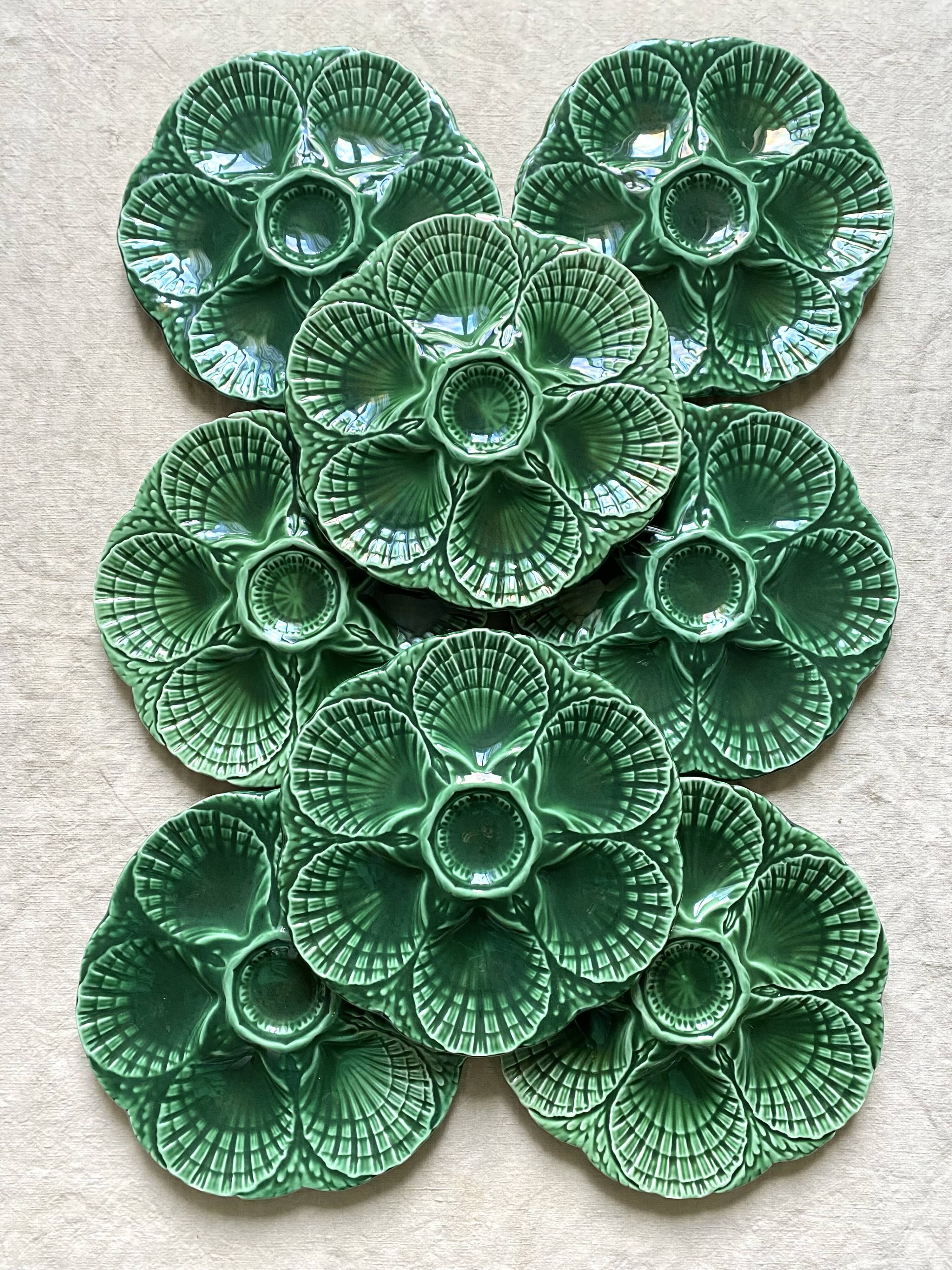 Vintage ceramic oyster plates