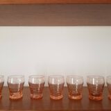 Set of small pink glasses