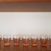 Set of small pink glasses