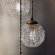 Suspension cascade three lights vintage globes in molded glass