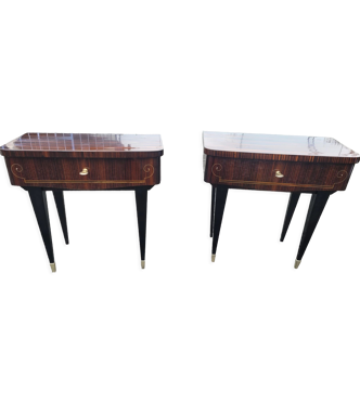 Paire de tables de chevet vintage en palissandre