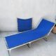 Camp bed - folding sunbed aluminum and vintage cotton