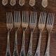 A set of 6 forks + 6 spoons silver metal foliage