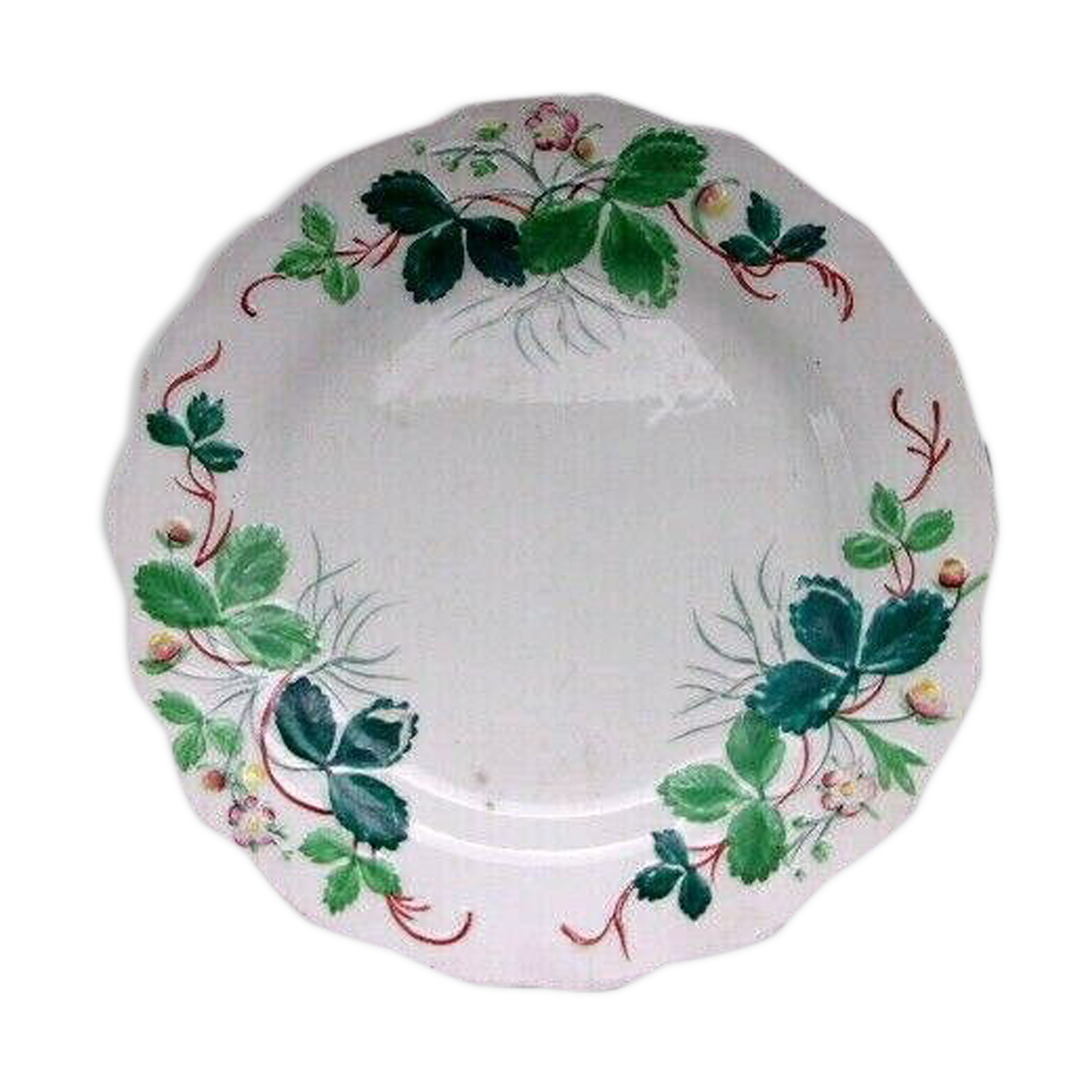 Strawberry splash plate, Creil Montereau, commissioned by George SAND