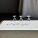 Set of 3 vintage stemmed glasses in clear glass H14 D10