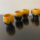 Set of 7 small glasses of Zoomorphic Vallauris Chicks