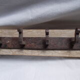Wrought iron and wooden rack