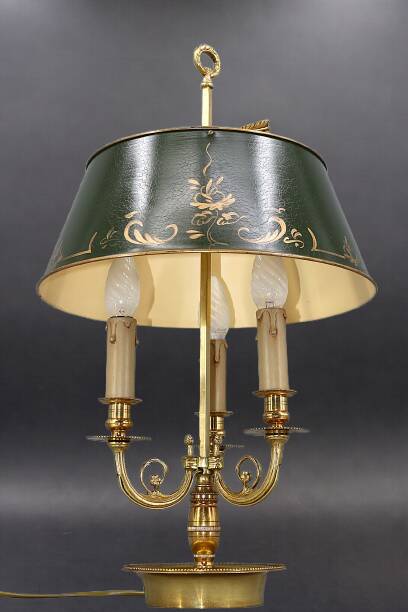 Bronze Gilt Bouillotte Lamp in Louis XVI Style with Three Lights