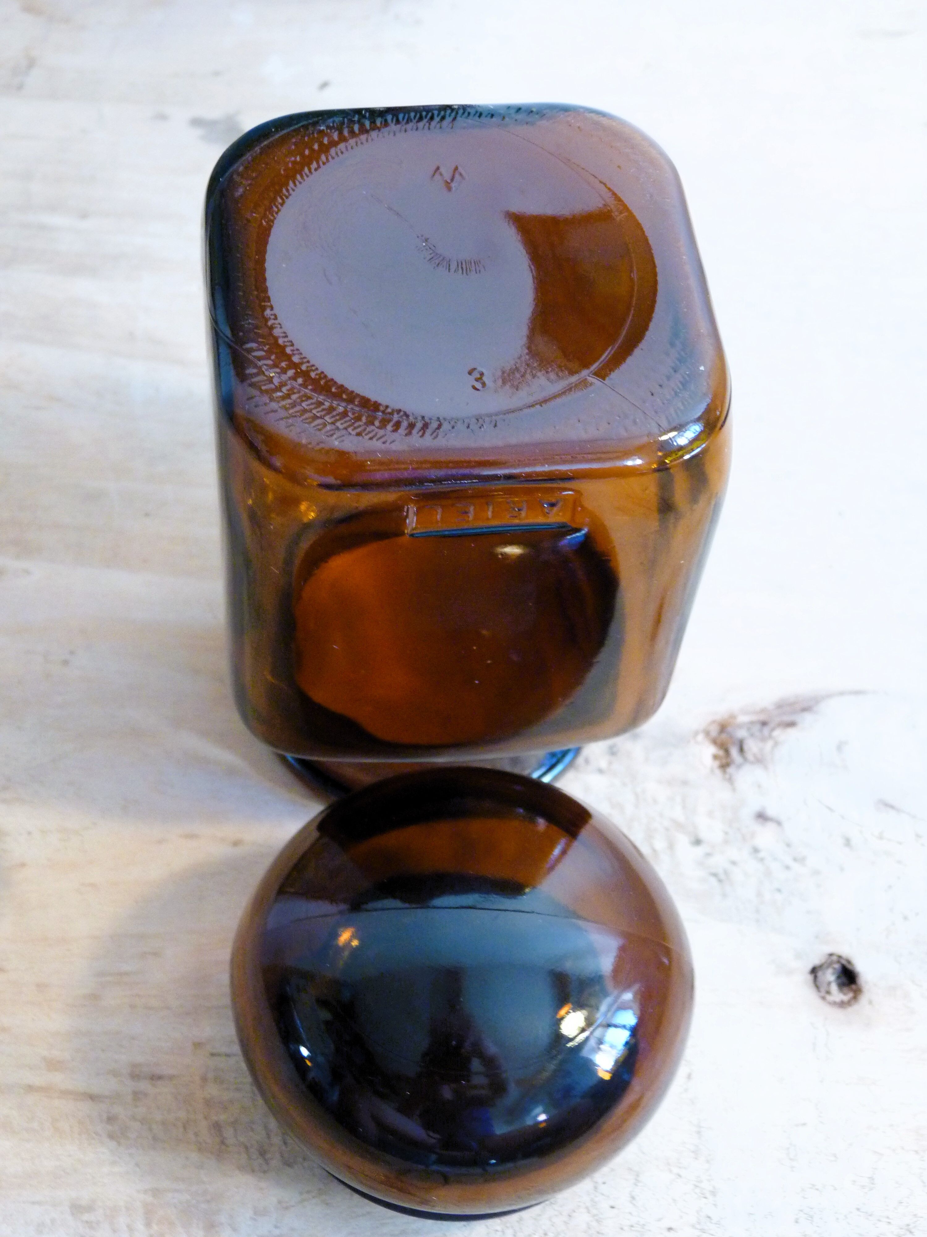 Ariel laundry apothecary style jar - amber glass