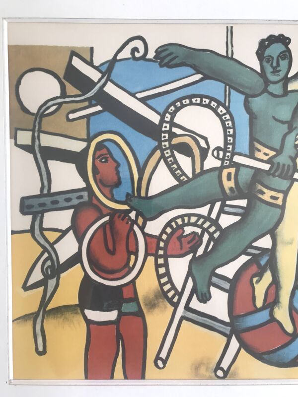Fernand LÉGER (d'ap.) Scène de cirque. c. 1980. Photogravure encadrée
