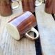 Vintage iridescent stoneware coffee mug.