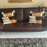 Brown leather Smala sofa