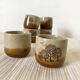 Vintage landscape espresso coffee cups