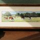 Pastoral oil painting, cows in the meadow